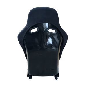 Asiento de coche de carreras de cuero genuino MR para McLaren 650 terciopelo negro costura roja Kootu tija de sillín de carbono piezas de asiento de coche de cuero genuino - Product Image 1