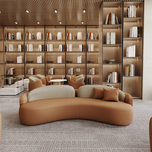 <b>Hotel</b> <b>Sofa</b> Arc Design Flocking Fabric Durable For Lobby And Reception Area - Product Image 3