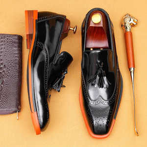 Zapatos de Vestir de Piel Sintética para Hombre, con Punta Puntiaguda, Color Sólido, Suela de Goma Antideslizante, para Todas las Temporadas, Envío Directo - Product Image 4