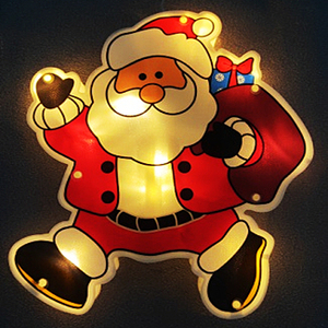 Silueta Navideña LED para Ventana, Funciona con Pilas, con Diseño <span class=keywords><strong>de</strong></span> Santa Claus/Campana Navideña/<span class=keywords><strong>Muñeco</strong></span> <span class=keywords><strong>de</strong></span> <span class=keywords><strong>Nieve</strong></span>/Reno/Árbol <span class=keywords><strong>de</strong></span> Navidad/Pentagrama - Product Image 1