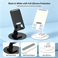 Support universel portable pour téléphone et tablette, support de bureau avec joint d'amortissement en ABS, clip en métal et plastique, support de logo personnalisé Pro