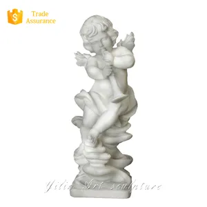 돌 아이 동상 흰색 대리석 조각 판매 아기 동상 조각 그림 YL-R071