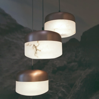 Lampe suspendue multi-têtes en marbre, style nordique minimaliste, pour salon, salle à manger et escalier, en albâtre