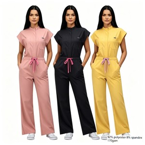 Tuta Formale Sportiva con Scollo a V, Prezzo di Fabbrica, Elasticizzata, per Farmacia, 42388, con Cerniera, Gamba Larga, Manica Corta - Product Image 1