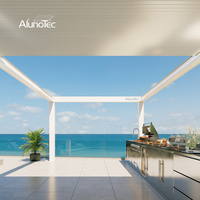 Pergola rétractable AlunoTec en aluminium, imperméable, pour terrasse, jardin, patio, auvent extérieur
