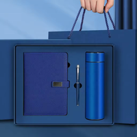 Artículos de Regalo Promocionales de Lujo al por Mayor, Cuaderno Personalizable para Regalos Empresariales, Juego de Regalo con Termo, Bolígrafo y Botella