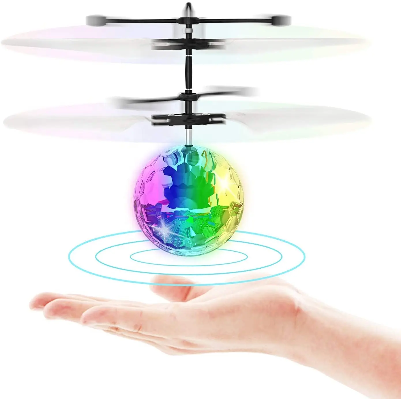 Bola de juguete volador de inducción infrarroja, luz LED integrada, helicóptero de discoteca, Dron volador de colores brillantes para interiores y exteriores