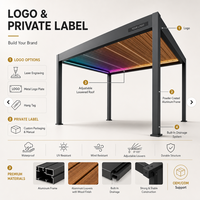 Système de toit rétractable en aluminium, pergola motorisée en aluminium et PVC pour extérieur