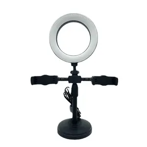 LED Ring Light Phone Holder Photography Tripod Phone Stand Holder Live Video Streaming Tripod with 6 inch Flill Light