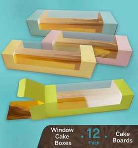 Cajas para Pasteles Cookeezz Couture - Caja para Pasteles con Ventana de Color, 12 x 3.75 x 2.75 Pulgadas, Apertura Automática, Ideal para Panadería, Pasteles, Cupcakes - Product Image 5