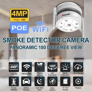 Caméra <span class=keywords><strong>Wifi</strong></span> 4MP Détection humaine et véhicule Caméra détecteur <span class=keywords><strong>de</strong></span> fumée POE Vue à 180 ° Notification d'alarme P2P - Product Image 3