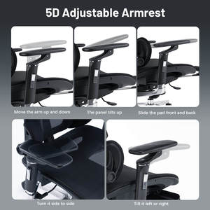 <span class=keywords><strong>Chaise</strong></span> <span class=keywords><strong>de</strong></span> <span class=keywords><strong>bureau</strong></span> exécutive ergonomique moderne <span class=keywords><strong>de</strong></span> luxe en maille avec repose-pieds inclinable multifonctionnel et base en aluminium - Product Image 4
