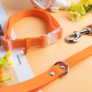 <span class=keywords><strong>Collar</strong></span> de perro de goma gruesa y flexible resistente al agua fácil de limpiar, juego de correas de nailon, correa de goma para perro con etiqueta Nam personalizada - Product Image 5