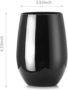 ワイングラスカスタム16オンス壊れないステムレスワイングラス高級黒飲用プラスチックロゴ付き - Product Image 4