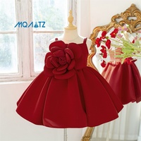 Robe de demoiselle d'honneur rouge brodée MQATZ en gros, élégante robe d'anniversaire pour enfants avec un design scintillant, coupe confortable L6116