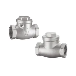 Factory SS304 Dn15 Screw End Air Hydraulic Thread Stainless Steel Pipe Water Fitting Cotnrol Swing Check Valve