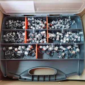 Set W1 Germany Type Oil Tube Connected Tighten Hose <b>Clamps</b> Galvanized with PVC Box - Product Image 1