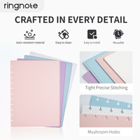 Couverture de carnet A4 RINGNOTE en PU fin, résistante aux taches, pour agenda, rechargeable, avec reliure à disques, couverture de journal durable, couverture de carnet de notes
