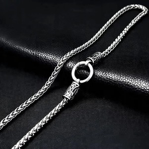 Yunnique – collier en acier inoxydable pour hommes, collier en os de Dragon, 60cm 70cm, pendentif runique nordique Viking, bijoux, cadeau pour hommes - Product Image 2