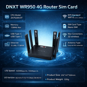 DNXT Router Sim Card WiFi 6 2.4GHz Wifi Hotspot Device AP Mode VPN Sim Card Router 4g 5000mAh Cat4 Wifi Router Oem Work Use - Product Image 2