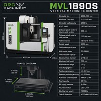 Centro de Mecanizado Vertical CNC con Husillo BT50 de 6000 RPM, Modelo MVL1890S de DRC Machinery, con Guías Lineales en Eje Z para Corte Pesado