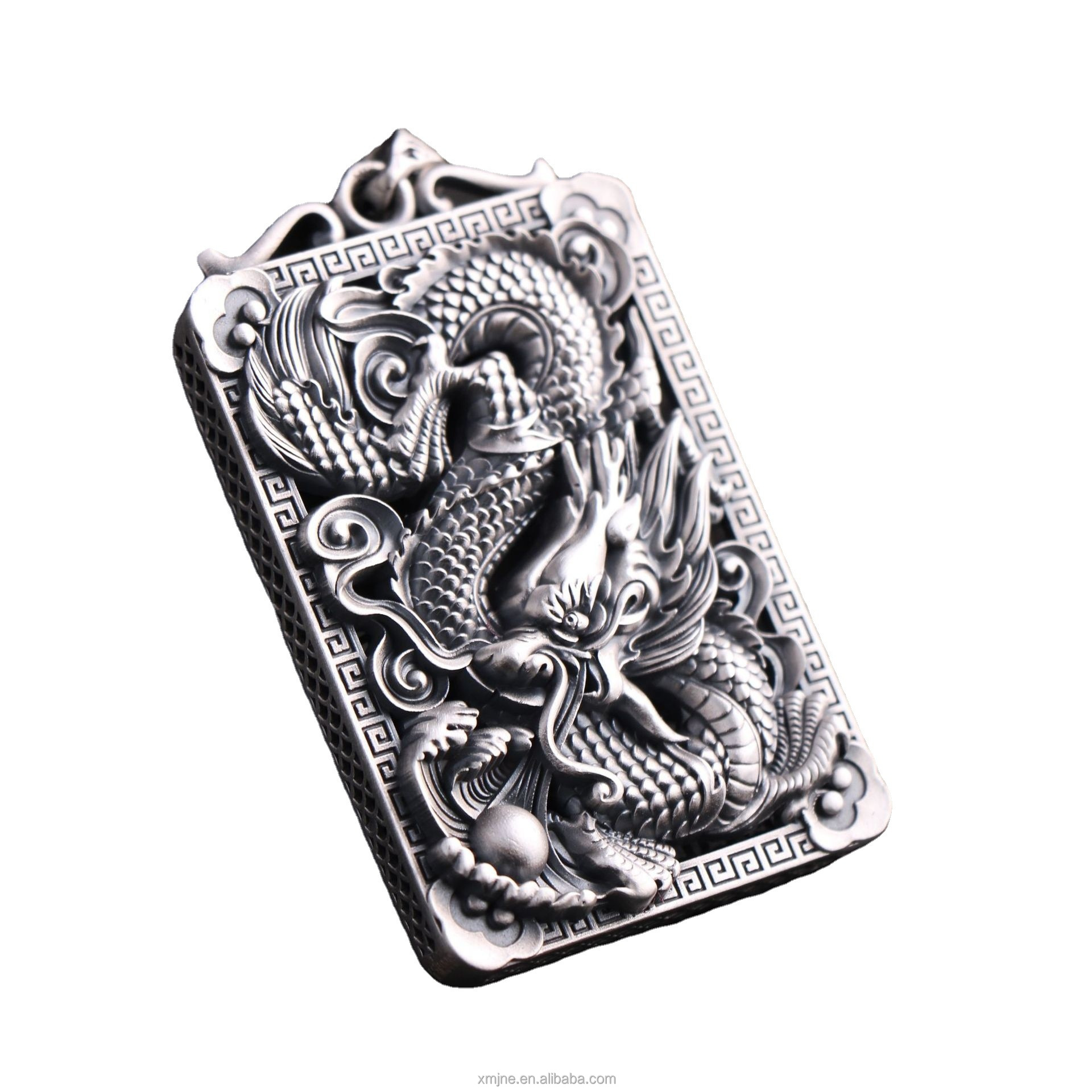 Certified S999 Vintage Sterling Silver Dragon Pendant