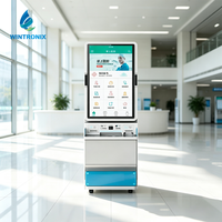 Kiosque en libre-service pour hôpital 32/43 pouces |   Terminal tactile avec lecteur d'identification et scanner QR, compatible SDK pour l'enregistrement médical et les paiements