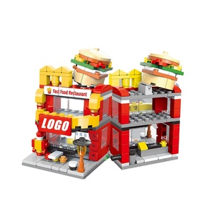 Zhiqu mainan tampilan jalan Mini, Set meja plastik 144 buah blok bangunan hadiah Natal Set konstruksi & Model mainan 283 buah - Product Image 1