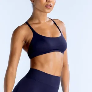 Soutien-gorge <span class=keywords><strong>dos</strong></span> croisé pour femmes, soutien-gorge de yoga sans couture, soutien-gorge de sport à maintien moyen, haut de sport rembourré extensible, haut de sport - Product Image 3