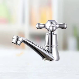 Robinet à eau froide simple à montage sur pont en alliage <span class=keywords><strong>de</strong></span> zinc chromé et plastique ABS, poignée croisée, avec noyau <span class=keywords><strong>de</strong></span> valve en céramique, prix d'usine bon marché - Product Image 5