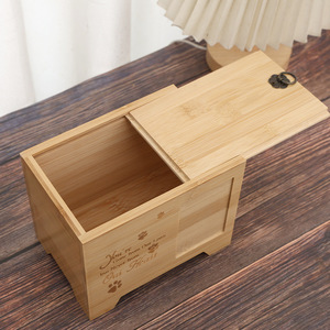 Custom Modern Engraved Wooden <strong>Pet</strong> Urn Ashes <strong>Box</strong> <strong>for</strong> Dog and Cat <strong>Memorial</strong> Cremation Funeral Supplies - Product Image 3