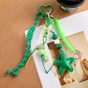 Colgante de bolso con cuentas verde de primavera, colgante de bolso tejido de verano a la moda, llavero - Product Image 2