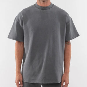 Custom Drop Shoulder 100 Heavy Cotton Camisetas Oversize T-shirt hombres en blanco Heavyweight Oversized Boxy T Shirt - Product Image 4