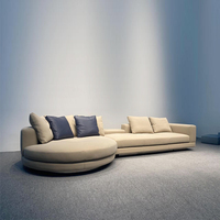 Sofá Seccional Modular Personalizable de Lujo, Estilo Italiano Moderno, con Esponja y Mesa Integrada, para Villa, Escuela, Parque, Oficina, Hogar, Salón