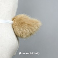 Queue d'animal unisexe en fausse fourrure pour fêtes, cosplay, spectacles et diffusions en direct - Adorable accessoire queue de lapin en peluche