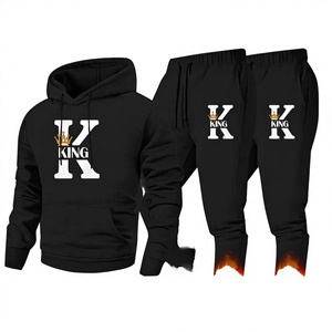 High Quality Custom Men's Street wear 100% Cotton Sweatsuit Tracksuit Cloth Embroidery Silk Screen Printed <b>Knitted</b> Fabric - Product Image 3