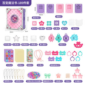 Vente chaude 189 pièces Jouet DIY pour filles <span class=keywords><strong>Livre</strong></span> magique Anneaux et pendentifs Accessoires de jeu amusants Ensemble de bijoux Regalo Para Ninas - Product Image 2