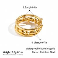 Maßgefertigter Perlen-Stapelring für Frauen 316L Edelstahl Gold Zweifarbiger Doppelband-Ring Tägliches Tragen Geschenk Minimalistischer Schmuck