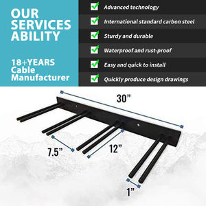 Support mural pour planche à neige avec 4 crochets en métal, organisateur, support de rangement, présentoir - Product Image 4