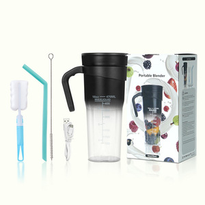 Portable Juicer Cup 470Ml <b>Wireless</b> Electric Blender With Straw And Brush For Fruit Smoothie Making - Product Image 3