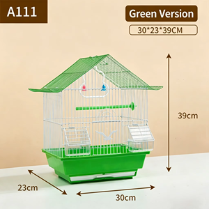 Jaula para Pájaros con Techo Arqueado Verde Natural, con Bandeja Extraíble, Revestimiento Seguro No Tóxico para Periquitos y Canarios - Product Image 2