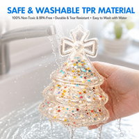 Jouet Squishy Arbre de Noël Personnalisé avec Logo, Vente en Gros, Cadeau Promotionnel, Jouet Anti-Stress, Jouet à Presser en TPR Souple, OEM