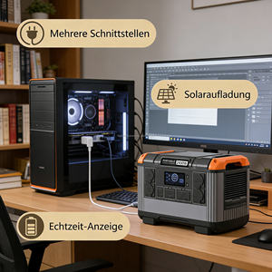 Station d'alimentation portable 2400W 2000W 2000Wh, prise EU, charge rapide, batterie LifePO4, pour travaux en extérieur et alimentation de secours à domicile - Product Image 2