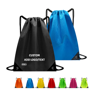Custom Logo Eco-Friendly Oxford Drawstring Backpack Waterproof Polyester Lining Fashionable Stripe Design Sport Gym Bag Unisex