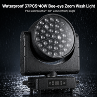 Projecteur LED mobile 37x40W RGBW 4-en-1 avec zoom, étanche IP66, DMX512, effet Bee-eye, éclairage de scène pour événements extérieurs et concerts
