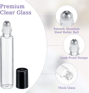 Flacons de parfum en verre roll-on vides avec bouchon à vis et impression sérigraphique personnalisée, lot de 10 ml dans un emballage boîte noire OEM - Product Image 2