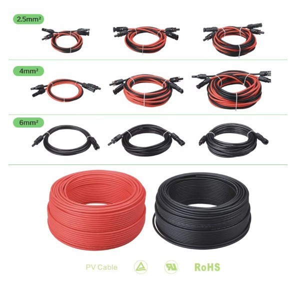 Solar Panel Extension Cable for 4mm 6mm Solar Photovoltaic Connector