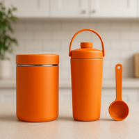 Boîte de rangement hermétique 100 % acier inoxydable pour compléments alimentaires, super-aliments, poudre de collagène, anti-fuite