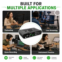 Carte son USB EM-02, interface audio, studio d'enregistrement 2 entrées 2 sorties avec alimentation 48V pour ordinateur et chant