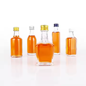 Bouteille en verre de 50ml avec bouchon anti-fuite et joint thermorétractable couvercles en aluminium argenté pour vin alcool gingembre coups petite <span class=keywords><strong>tequila</strong></span> - Product Image 5